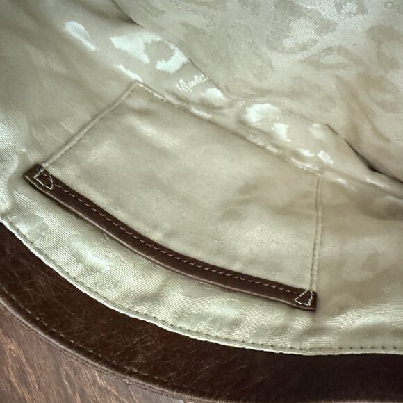 Guess Marciano Cassie Chocolate Leather Shoulder Bag with Chain Detail - Picture 5 of 13